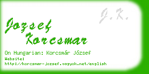 jozsef korcsmar business card