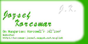 jozsef korcsmar business card